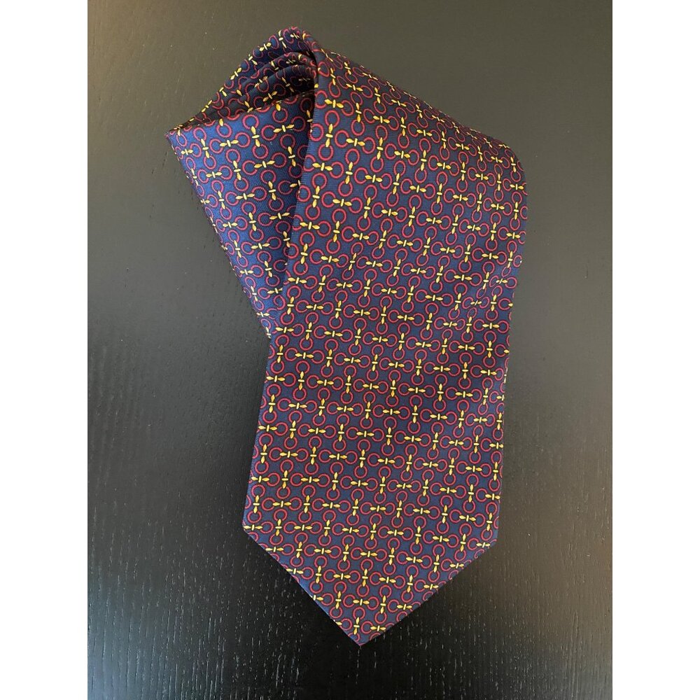 VTG Brooks Brothers‎ 100% Silk Neck Tie Navy/Red Academia Traditional Preppy USA